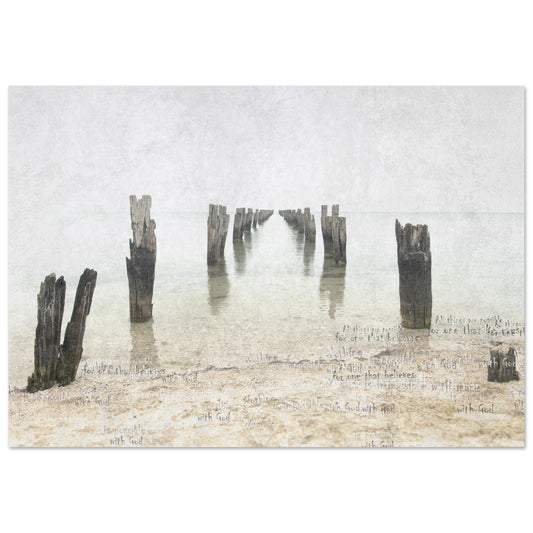 POSSIBILITIES - Seascape - Nautical - Poster of Ocean and old pirs emerging from the sea