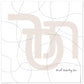Word art white poster line drawing around beige hebraic symbol with words unfailing love