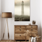  WATCHING AND WAITING - Seascape & Ocean themed  nautical Print of a muted lighthouse in earthy tones